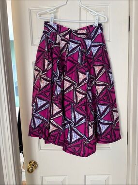 Bold Magenta Printed A-Line Skirt